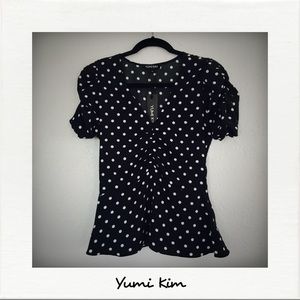 Yumi Kim Polka Dot Peplum Blouse